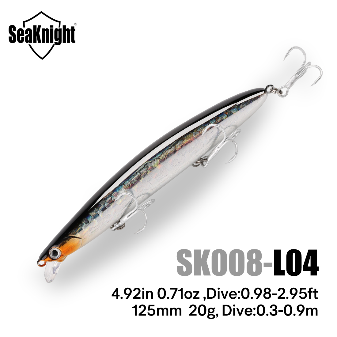 Fishing Equipment Brands - SeaKnightブランド 08 ミノー釣り餌 超遠投 シンキング深度 0.3-0.9m