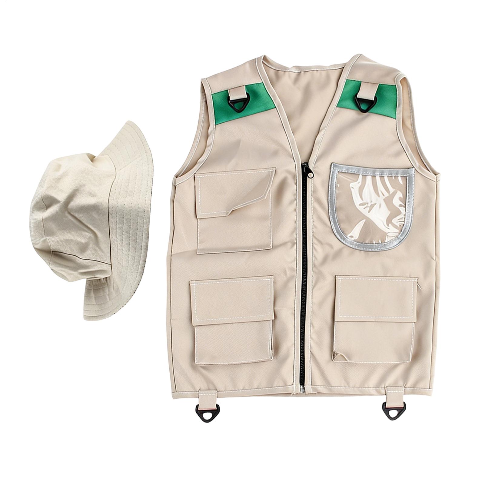 Fishing Equipment To Sell - 子供用アウトドア探検家服ベスト帽子キャンプ用品ロールプレイプリントロゴアドベンチャーベストサファリベスト（売れ筋商品）