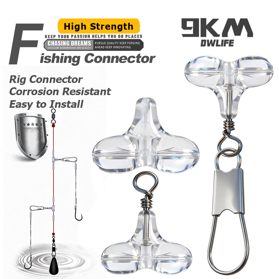 Fishing Equipment Cheap - 9KM T字型フィッシングクロスビーズ（スナップ付き）15個入り ルアーフィッシングリグアクセサリー 海水・淡水用フィッシングコネクター