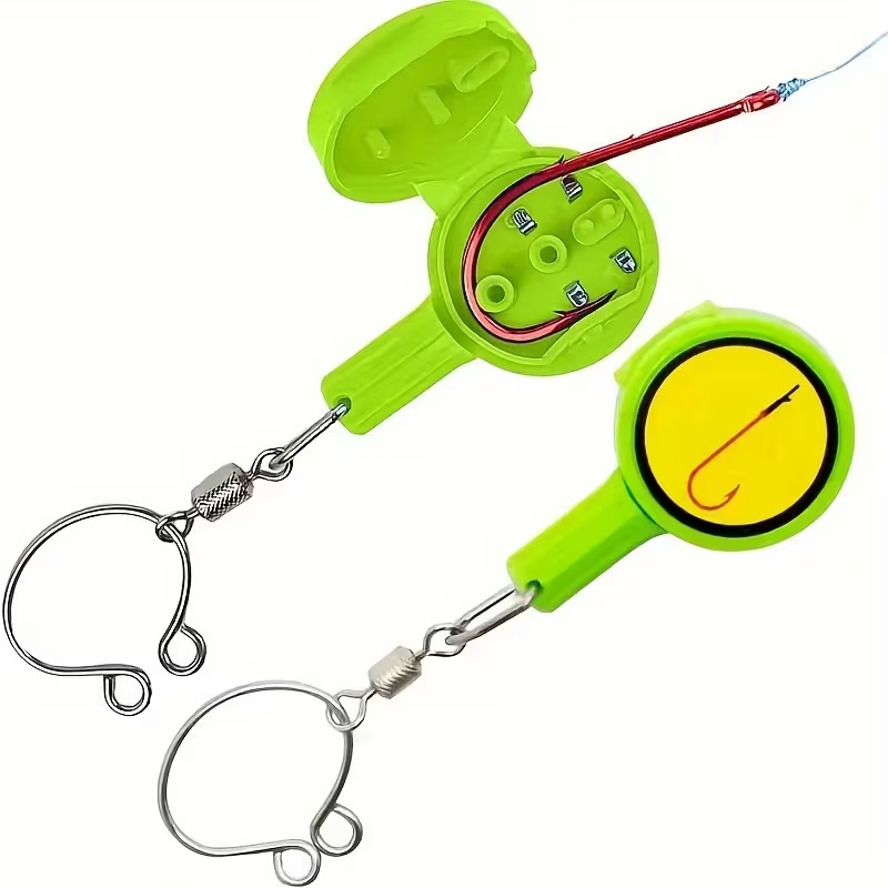 Ice Fishing Tip Up - 2個の釣り用ガジェット：結び目ツール、多機能釣り用のアウトドア釣り用品ツール