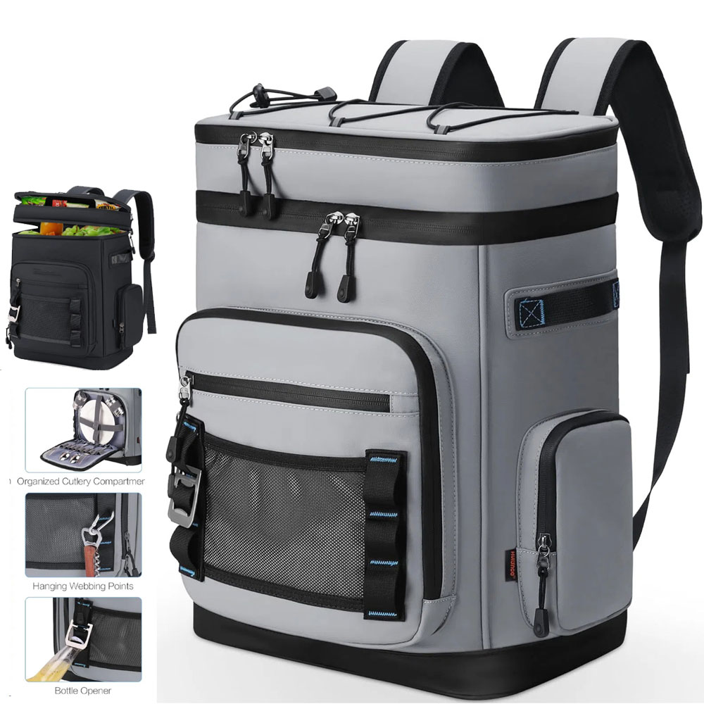 Fishing Equipment Bag - 30L 防水断熱クーラーバックパック男性女性用漏れ防止クーラーリュックサックキャンプビーチ釣りピクニックトラベルバッグ