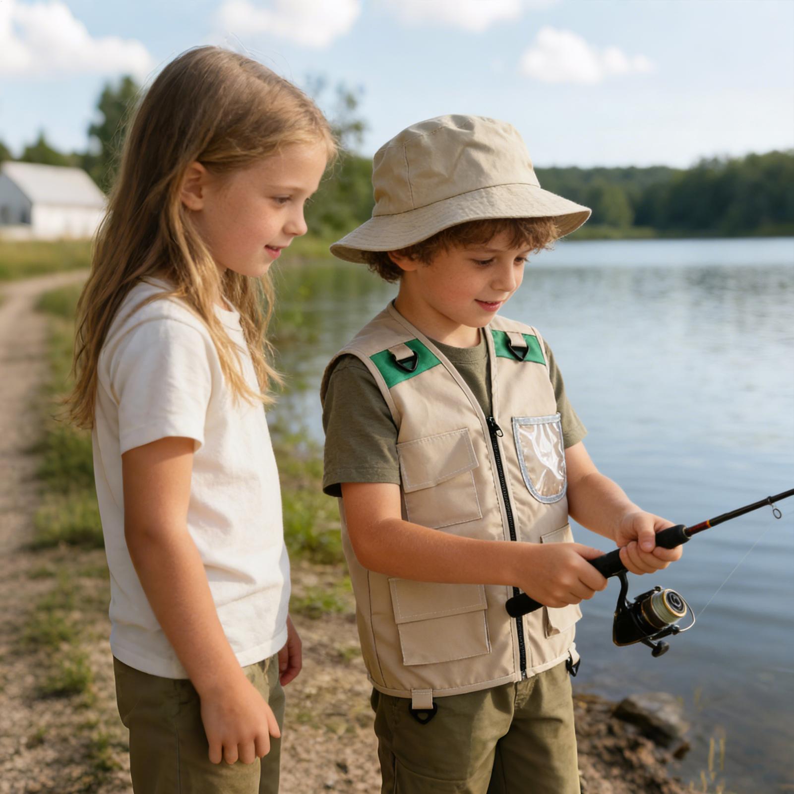 子供用アウトドア探検家服ベスト帽子キャンプ用品ロールプレイプ - Fishing Equipment To Sell のレビューと価格